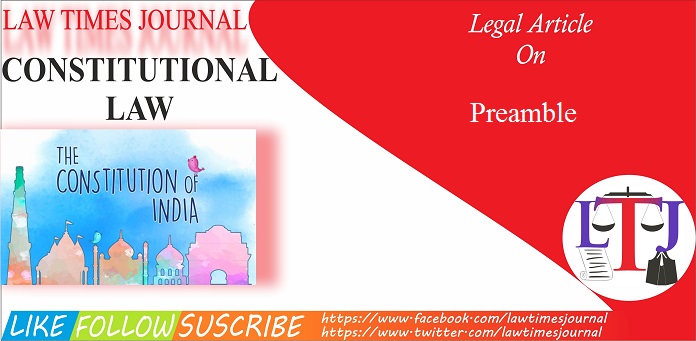 The Preamble In The Constitution Of India Law Times Journal