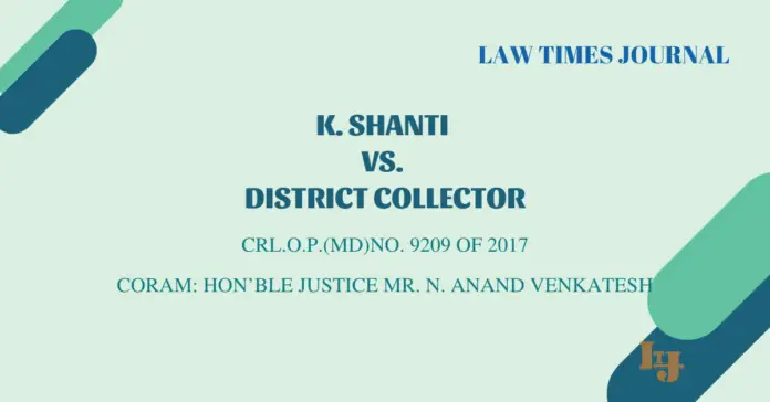 K. Shanti vs. District Collector
