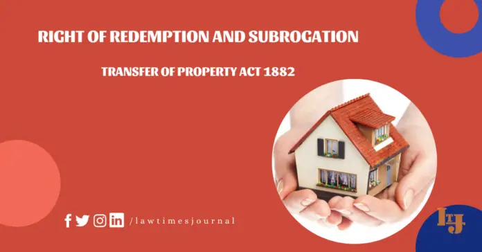 Right of Redemption and Subrogation